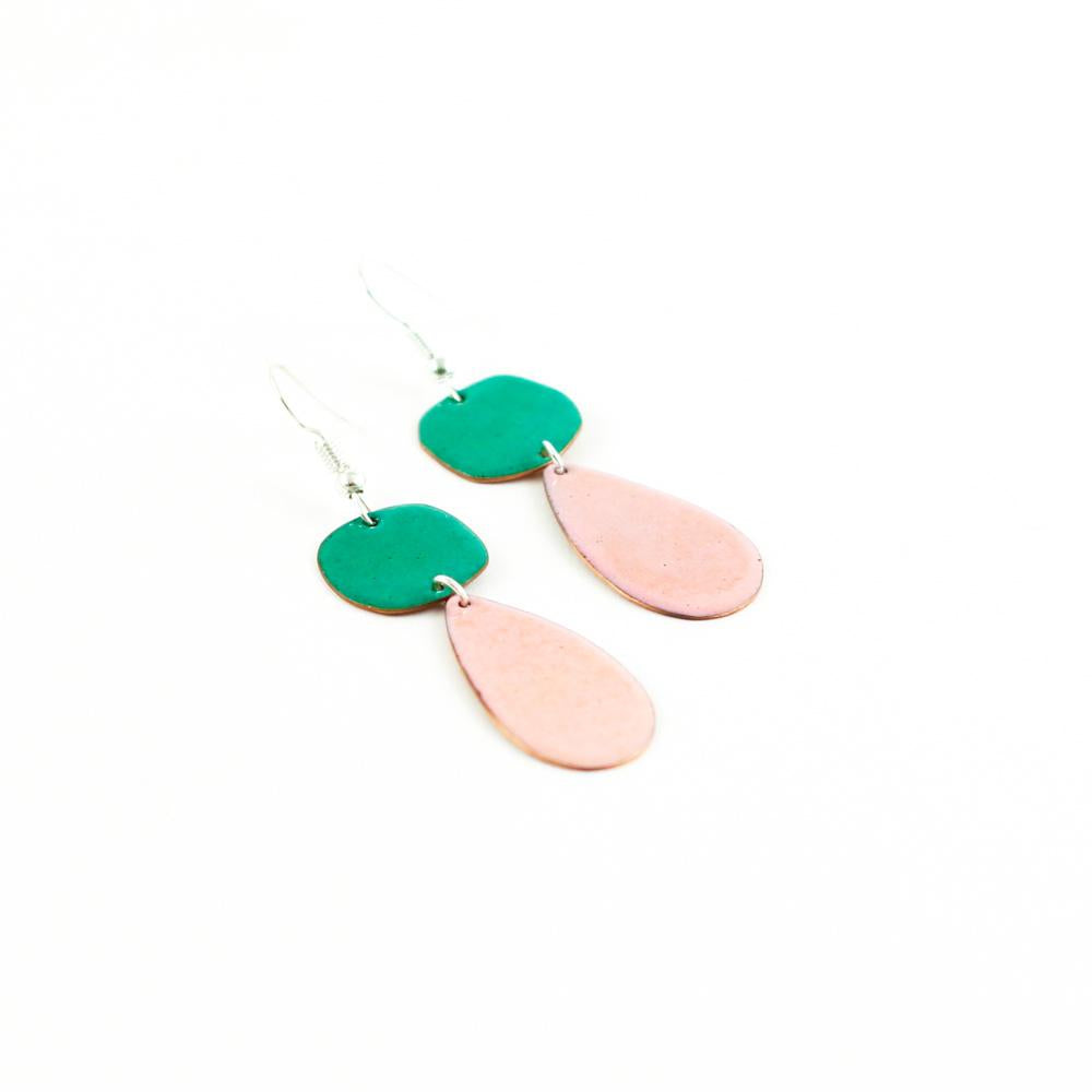 "Petals" enamel earring