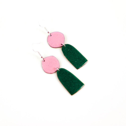 "Petals" enamel earring