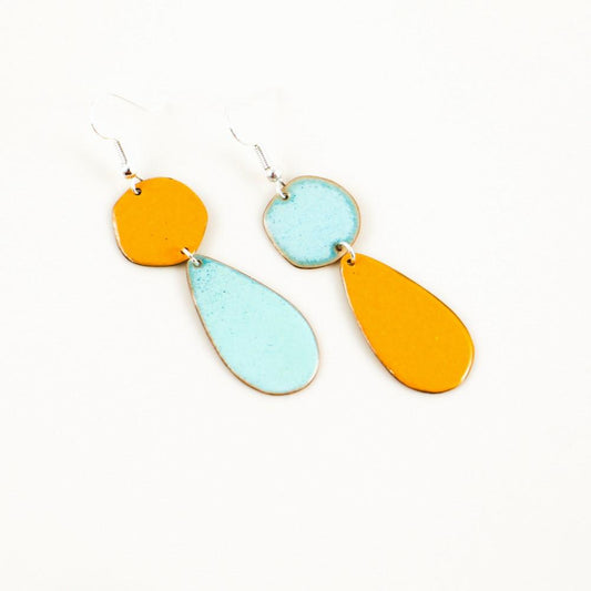 "Petals" enamel earring