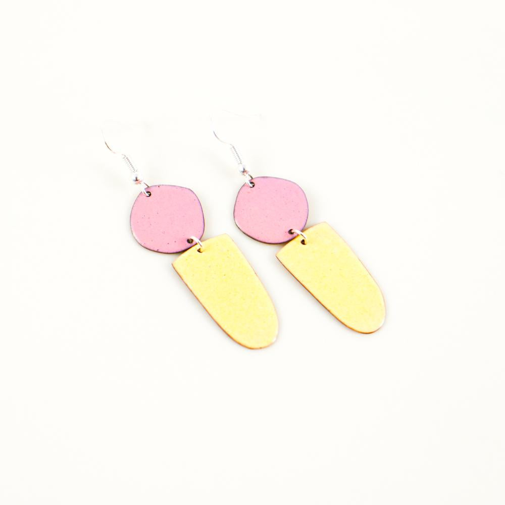 "Petals" enamel earring